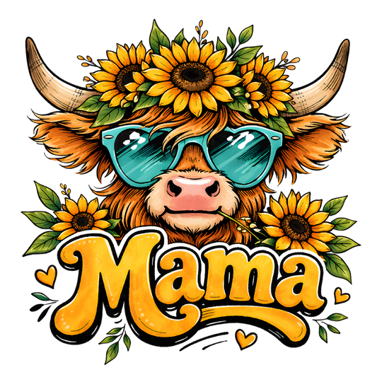 Mama Sunflower and Highland Cow