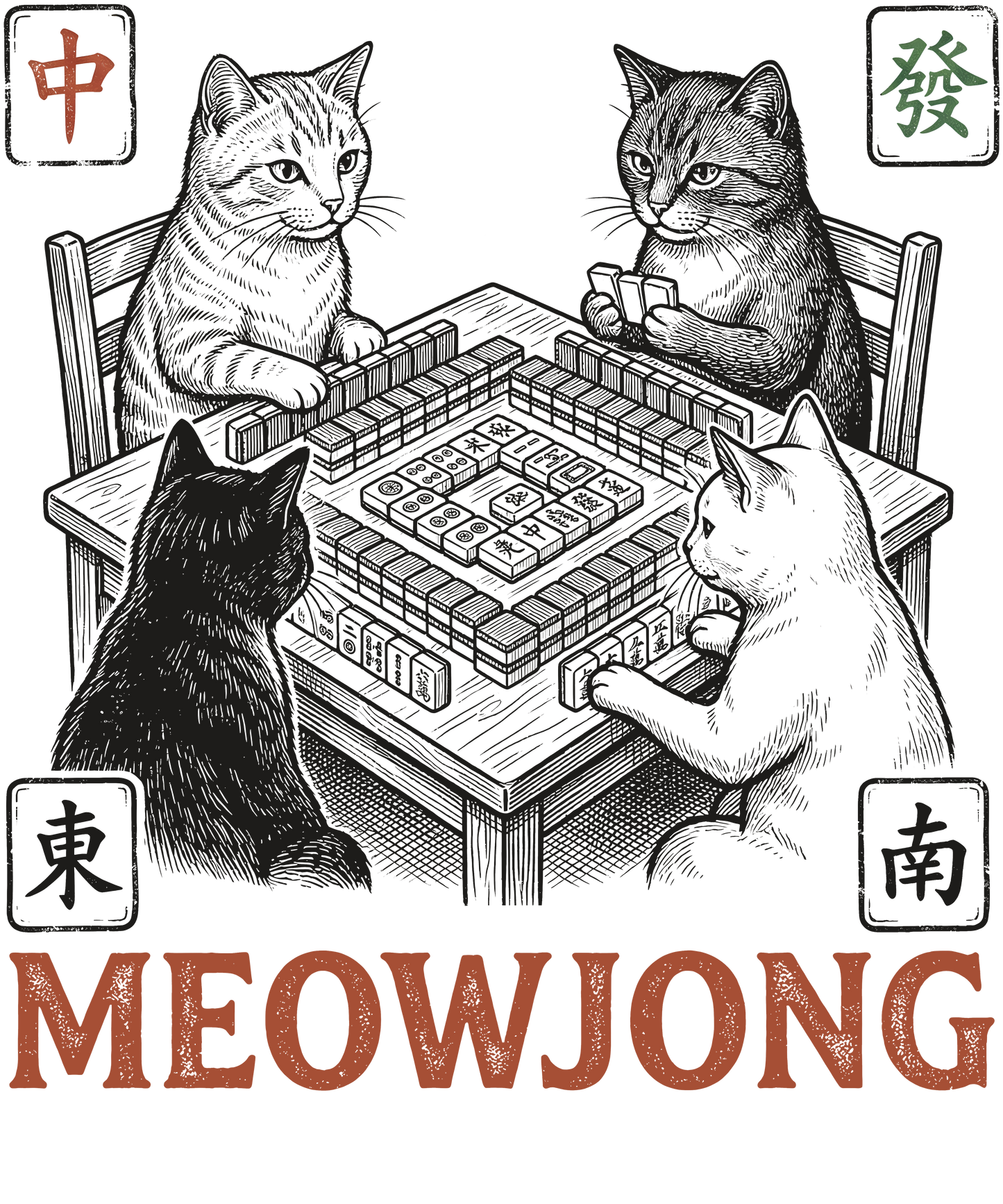 Cats Playing MEOWJONG