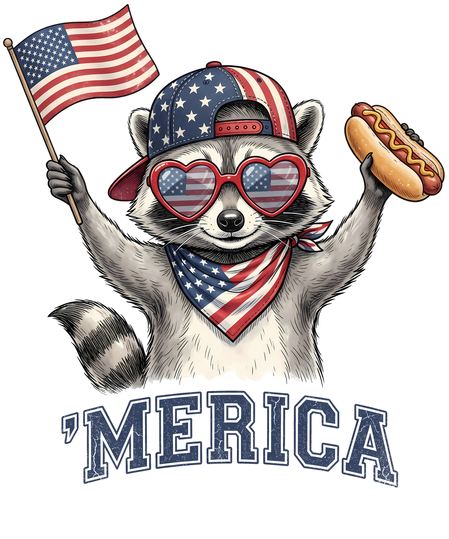 'MERICA Patriotic Raccoon