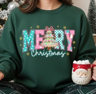 Merry Christmas Preppy Pastel