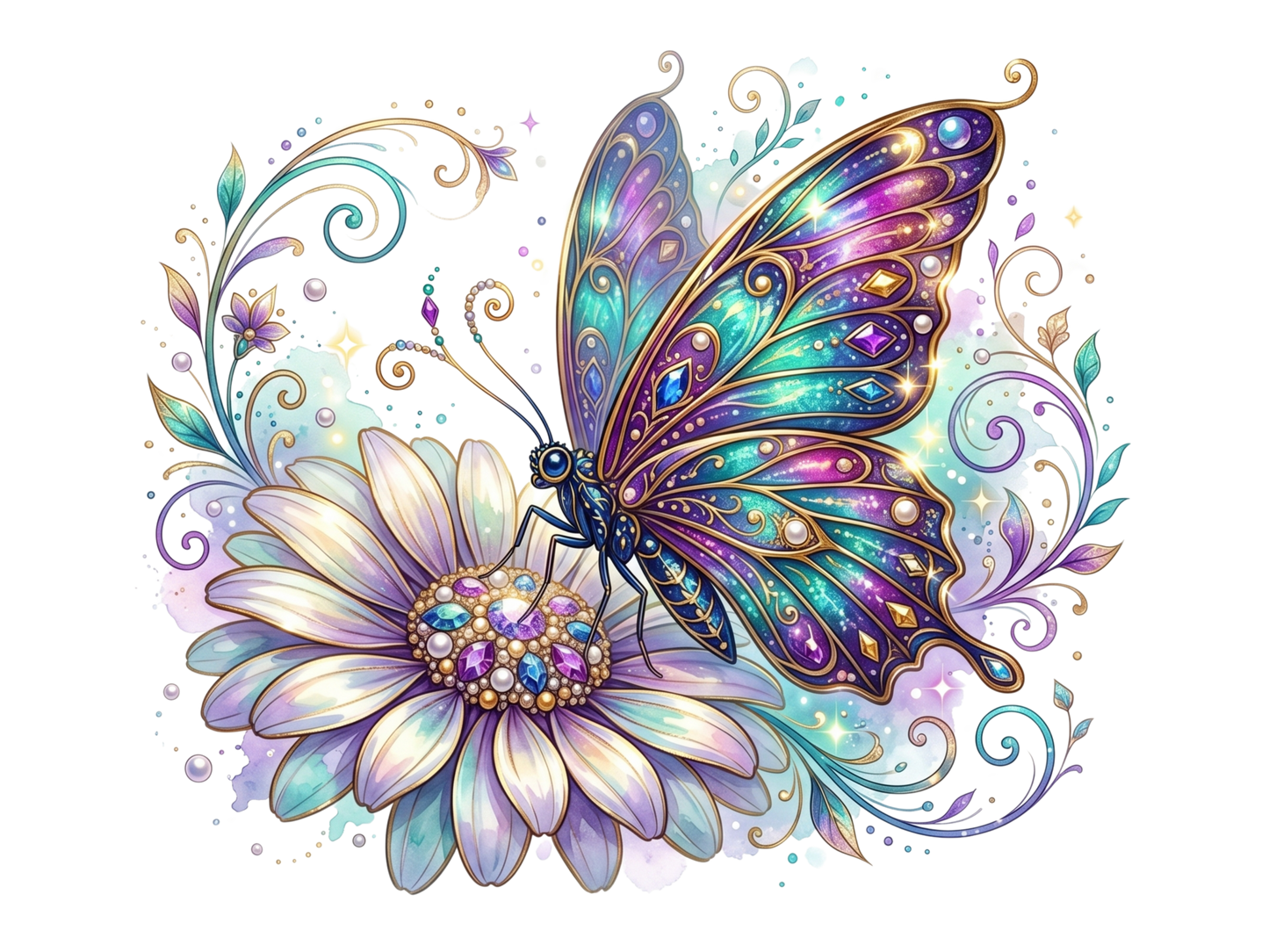 Ornate Jeweled Butterfly