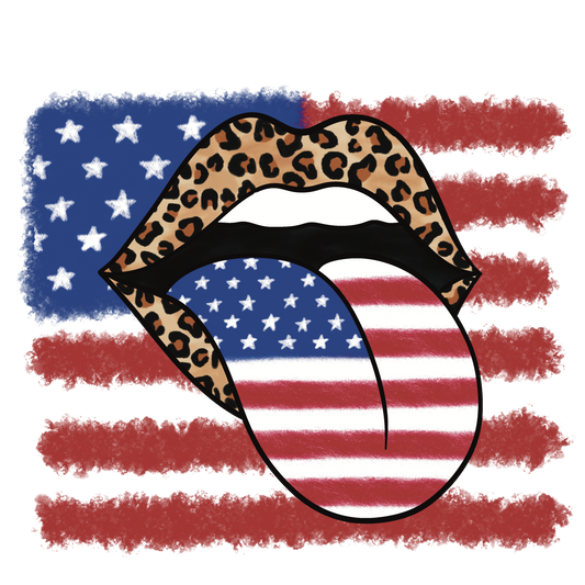 Patriotic Tongue & Cheetah Lips