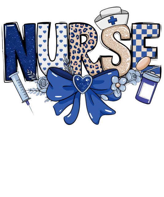 Nurse Preppy Blue w/ bow