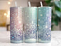 20oz Skinny Tumbler- Purple, Blue, Pink Snowflakes