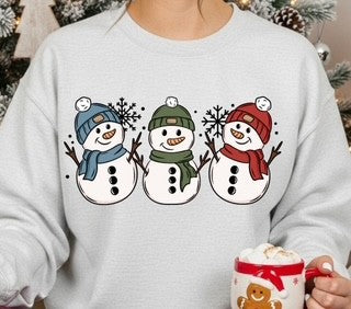 Winter Snowmen- Blue, Green, Red