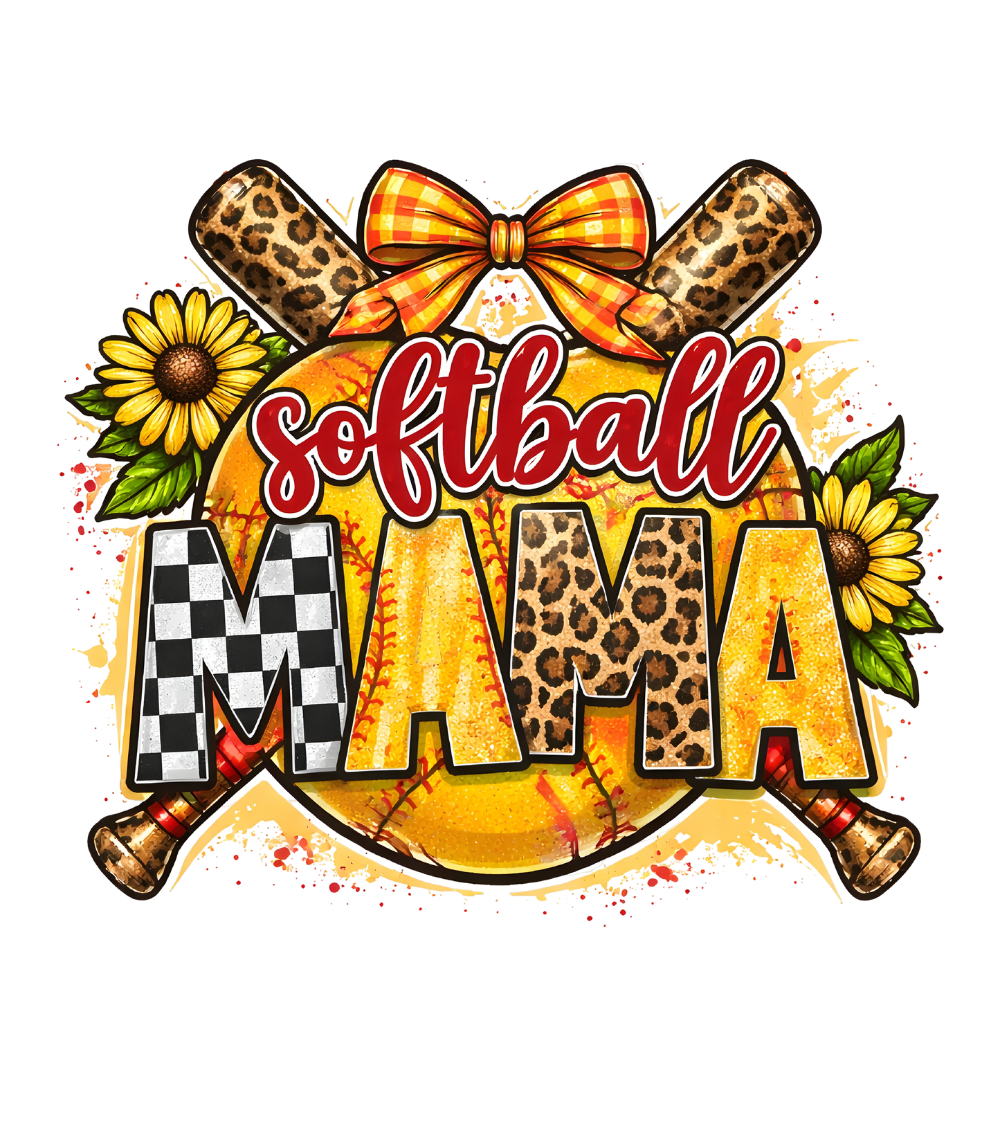 Softball Mama with Sunflowers