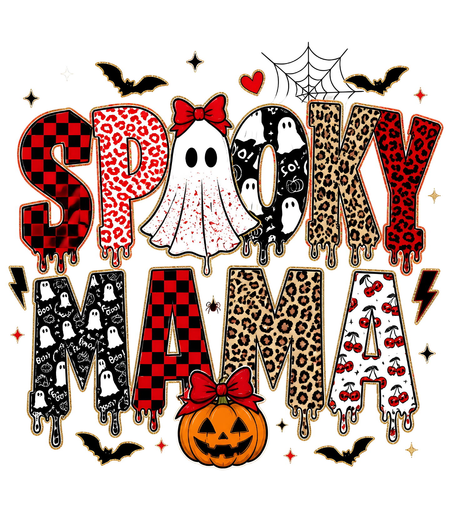 Spooky Mama Cheetah Print Halloween