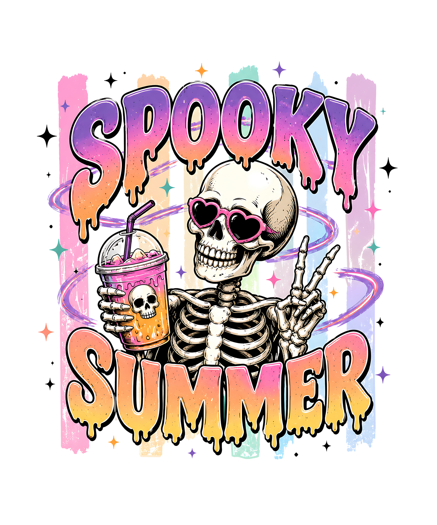 Spooky Summer Skeleton with drink