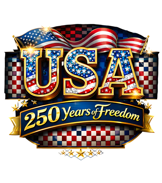 USA 250 Years of Freedom Checkered Background
