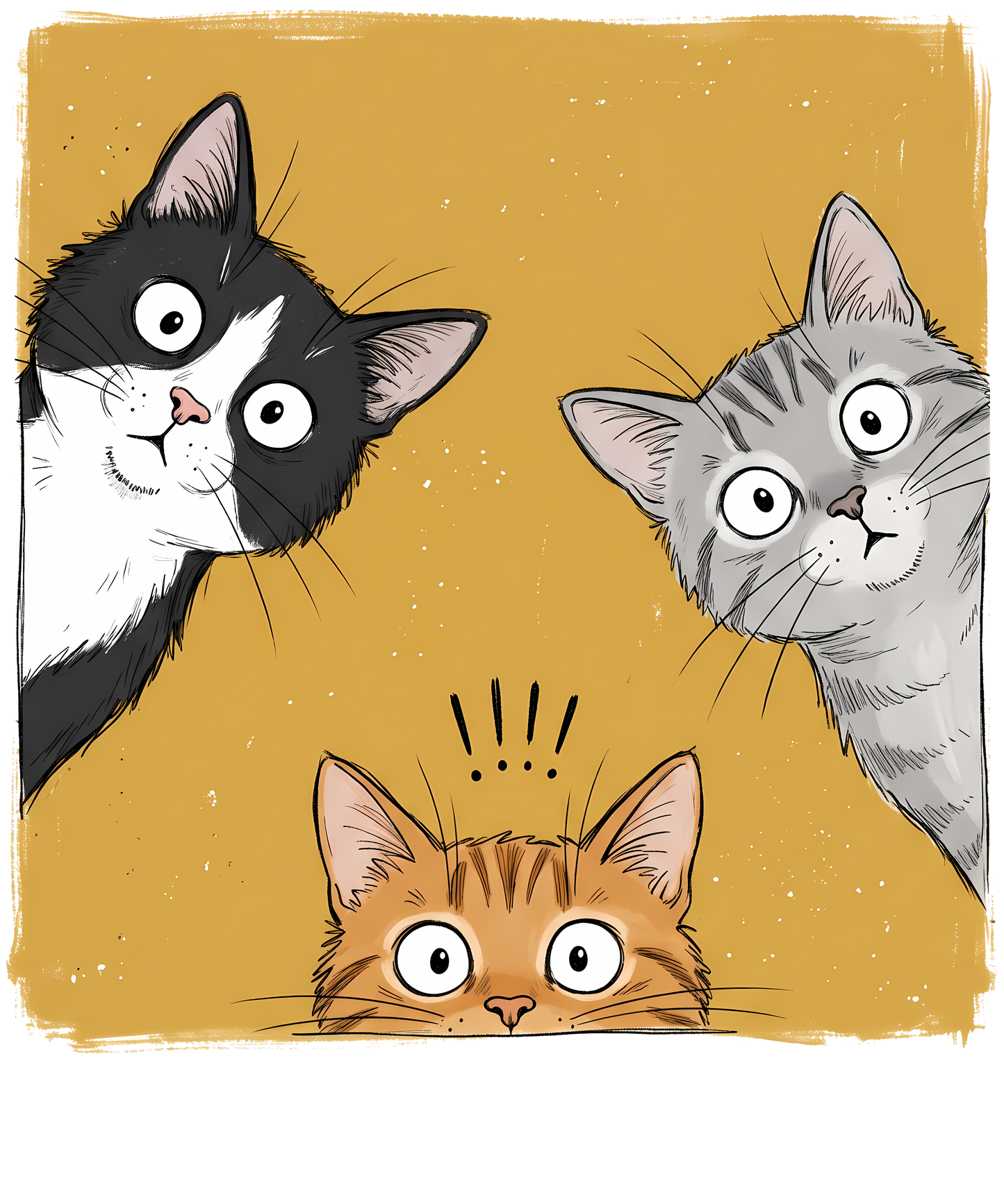 Vintage Funny Curious Cats