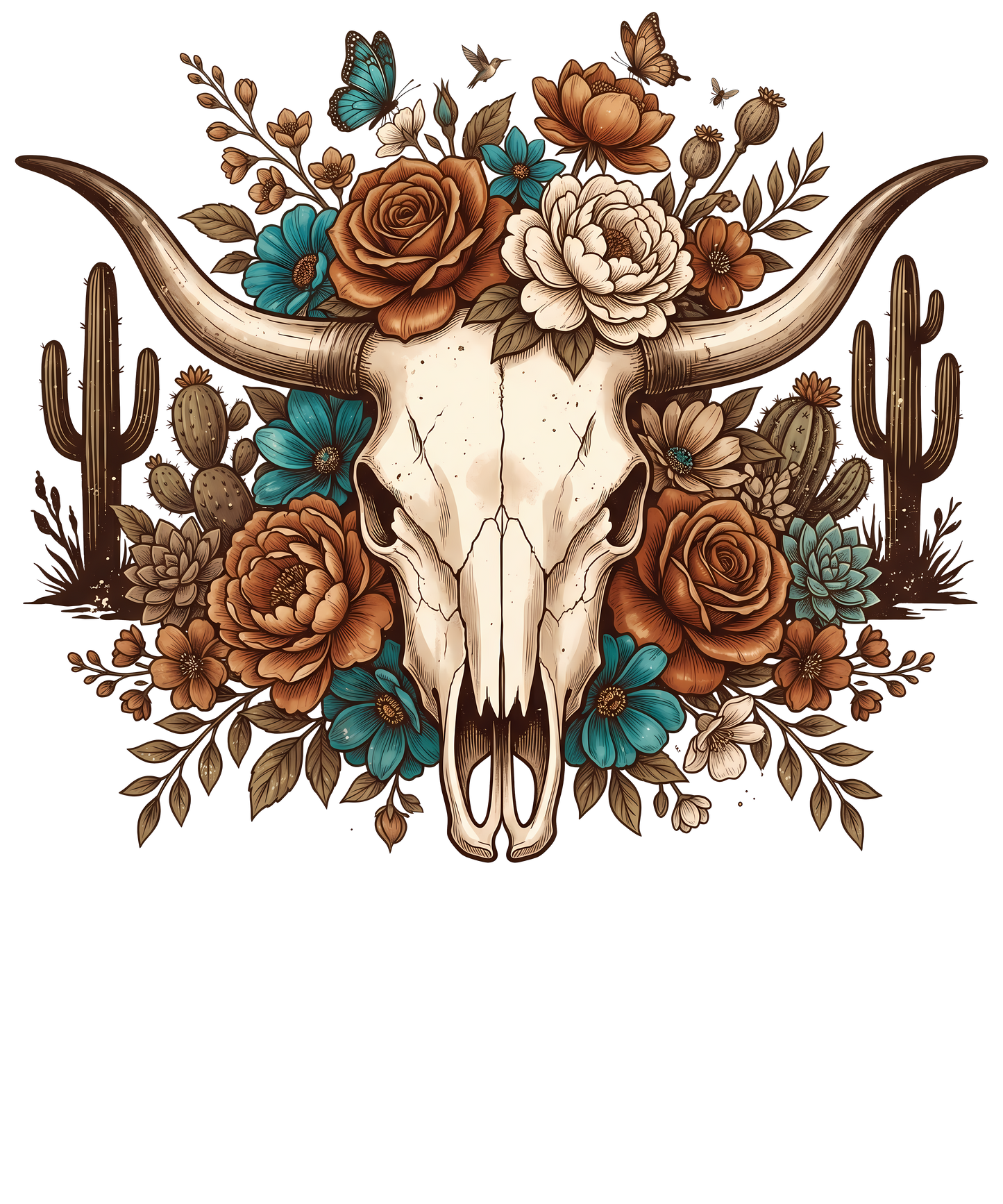 Western Floral Skull