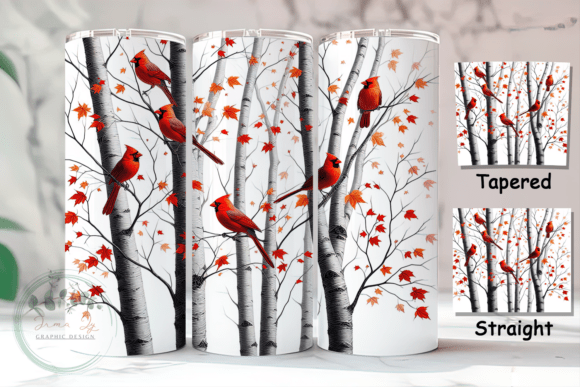 20oz Skinny Tumbler- Cardinals in Trees