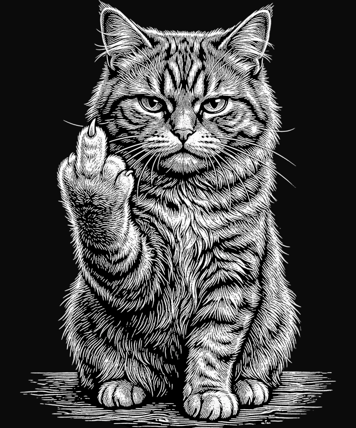 Cat Sarcastic Flipping the Bird