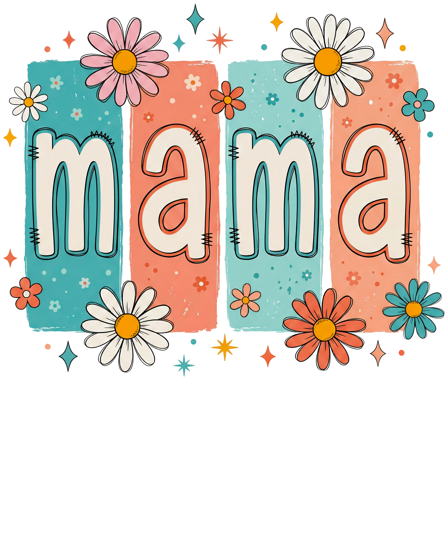 mama color blocks with daiseys