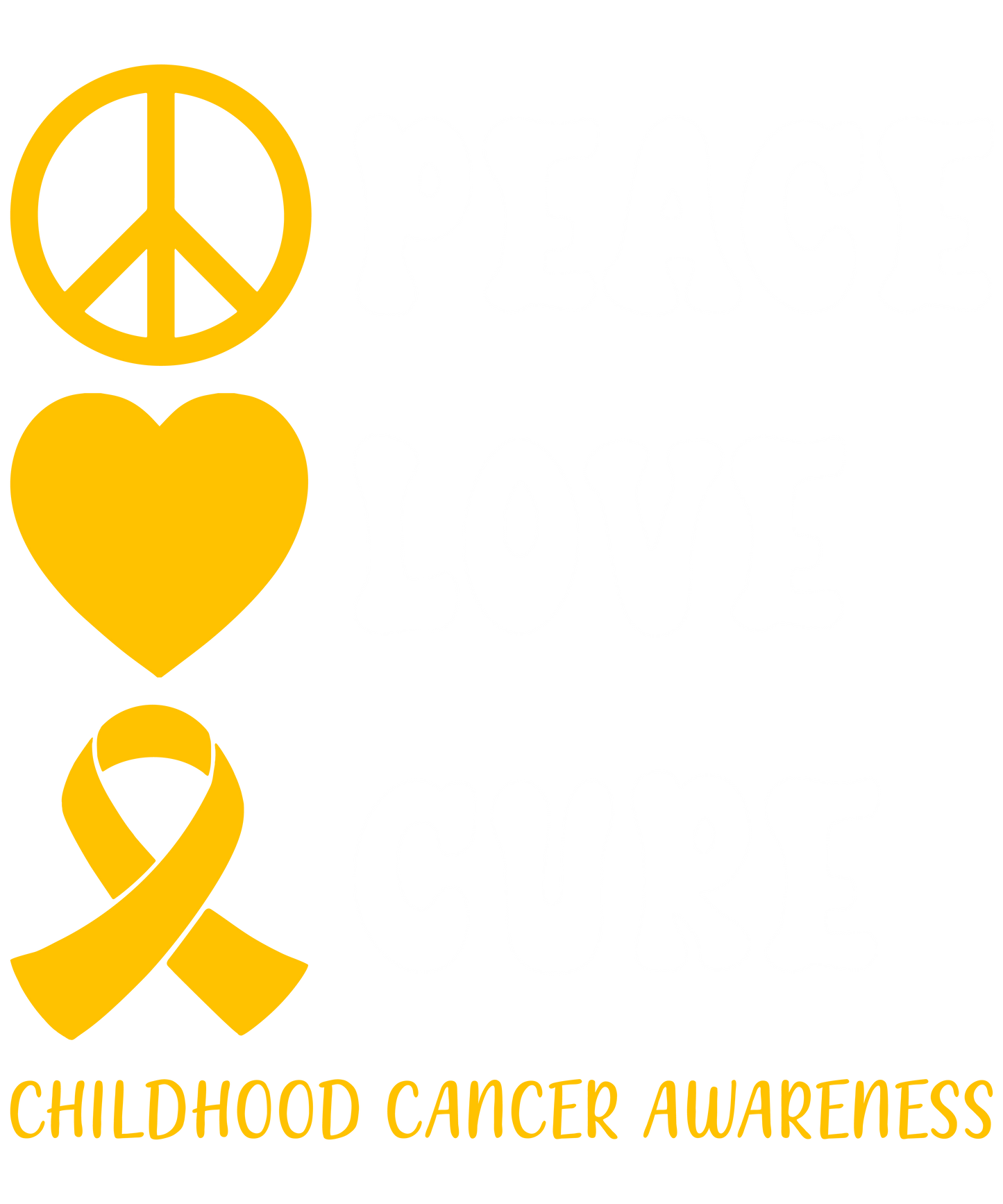 Peace Love Cure Childhood Cancer Awareness