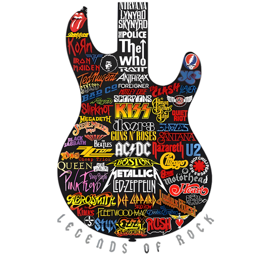 Rock Guitar with Bands Listed
